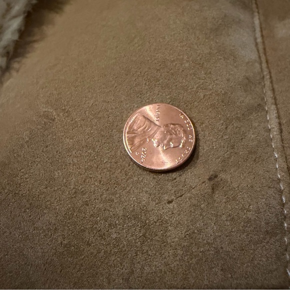 Wilsons Leather Penny Lane Style Y2K Shearling Suede Coat Jacket Tan  Small - Picture 11 of 11